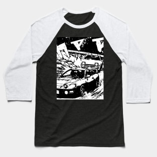 JDM Japanese Drift Racer Drifting Car Anime Manga Eurobeat Intensifies Aesthetic #5 Baseball T-Shirt